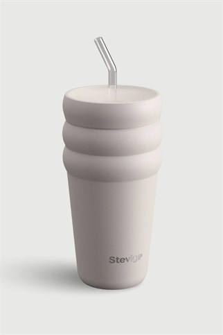 Stevig 3 Bubble Two-Cap Straw Tumbler Çelik Termos Crushed Rock 600 ml