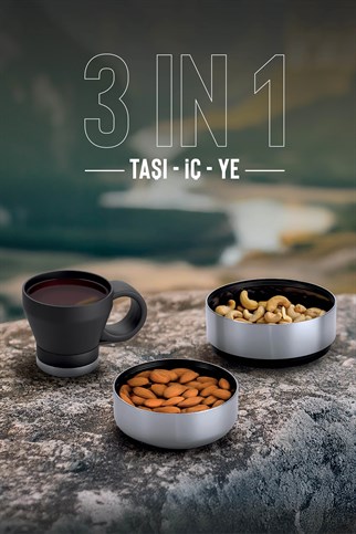 Stevig 4 Multi-Cup Çelik Termos Black 1.9 lt
