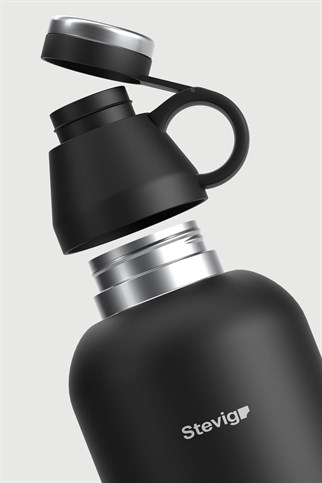 Stevig 4 Multi-Cup Çelik Termos Black 1.9 lt