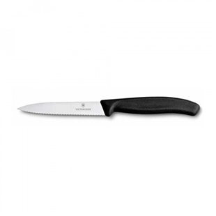 Victorinox SwissClassic Tırtıklı Soyma Bıçak Siyah 10 Cm