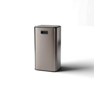 Vivarel Square Pedallı Çöp Kovası Mat Metalik Açık Gri 30 L
