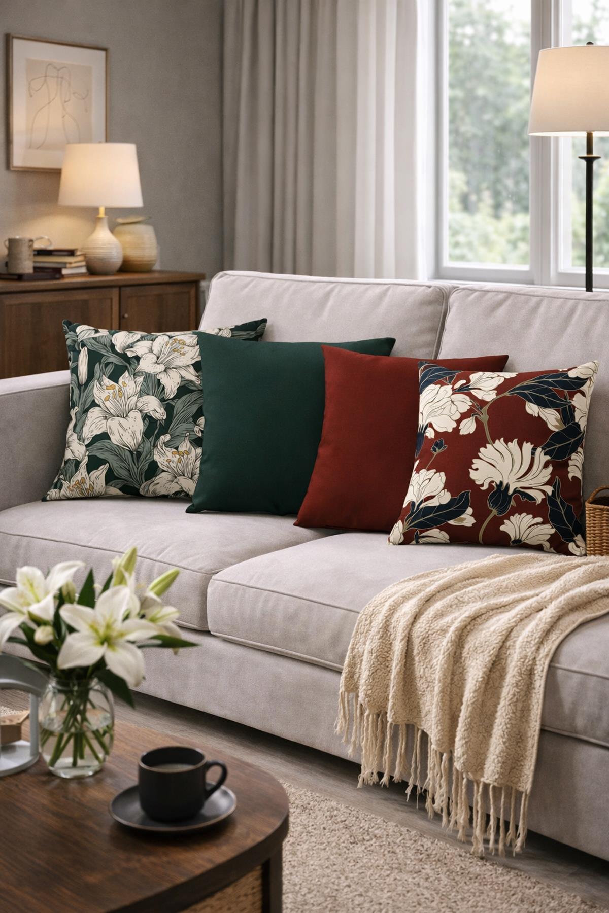 Arancione Co. Çift Tarafı Baskılı 4’lü Kırlent Kılıfı 6AOD6