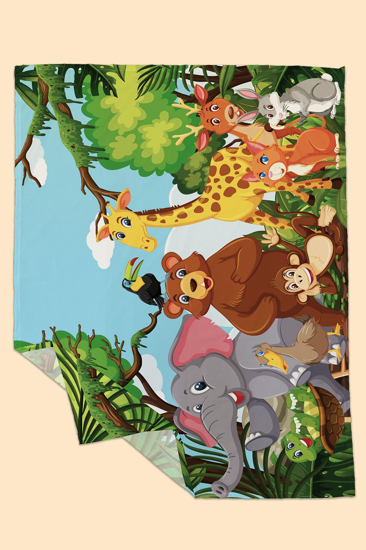 Arancione Co. Jungle Su Geçirmez,Yer/ Mama Sandalyesi Altı,Aktivite,Yemek ve Oyun Örtüsü