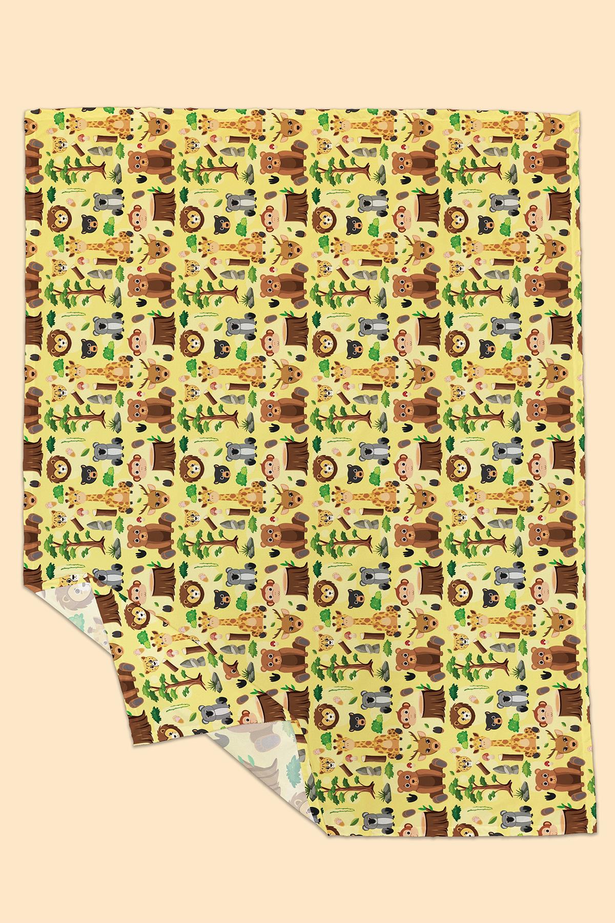 Arancione Co. Baby Safari Su Geçirmez, Yer/Mama Sandalyesi Altı, Aktivite, Yemek ve Oyun Örtüsü