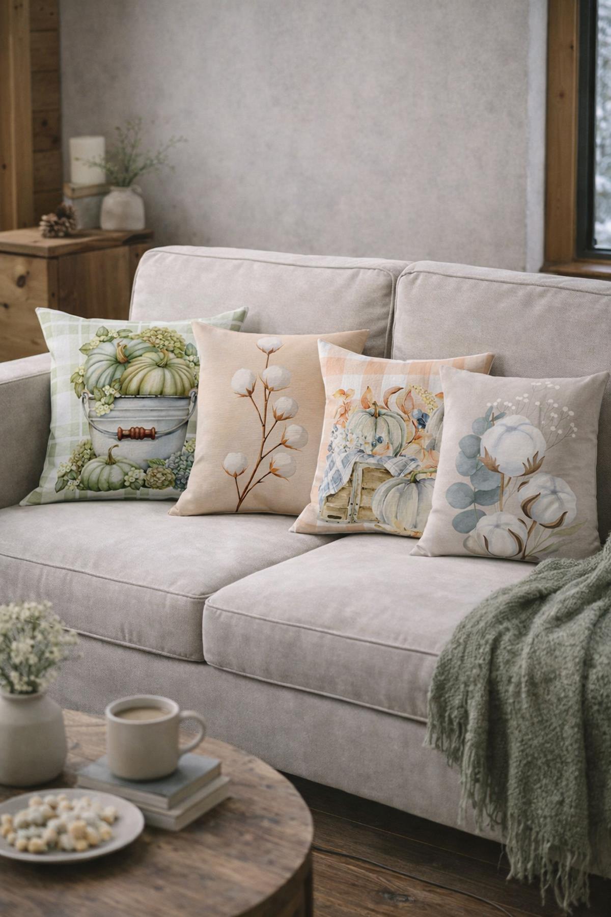 Arancione Co. Çift Tarafı Baskılı 4’lü Kırlent Kılıfı 6AOD16