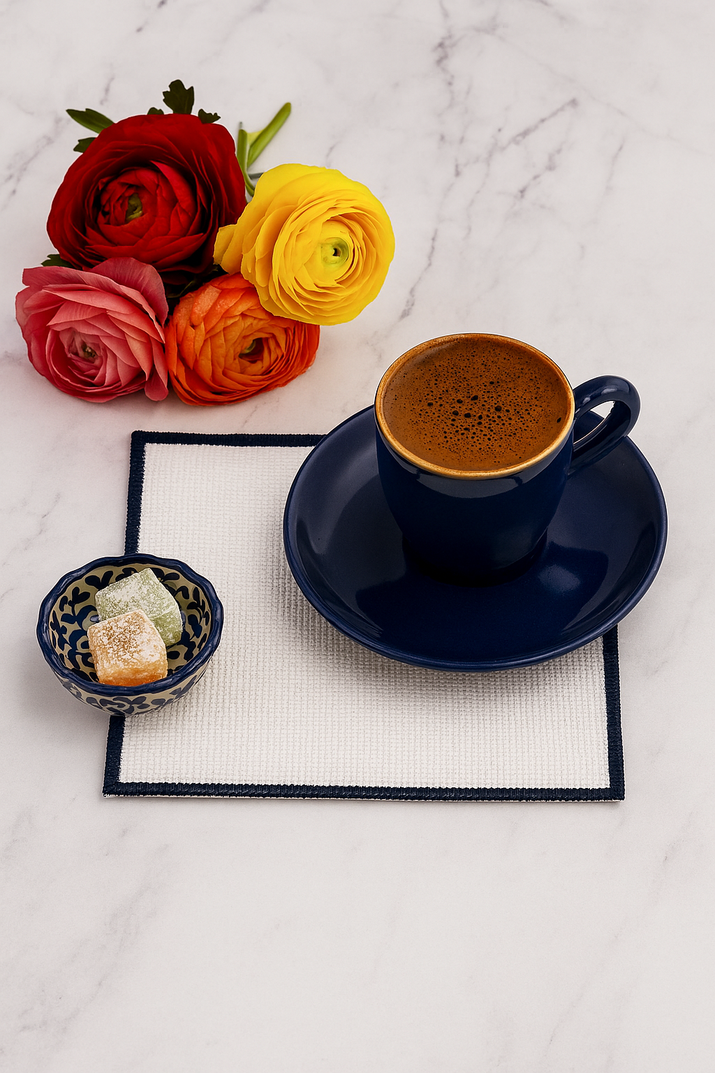 Arancione Co. Siyah Detaylı Kare 6'lı Kokteyl Peçete