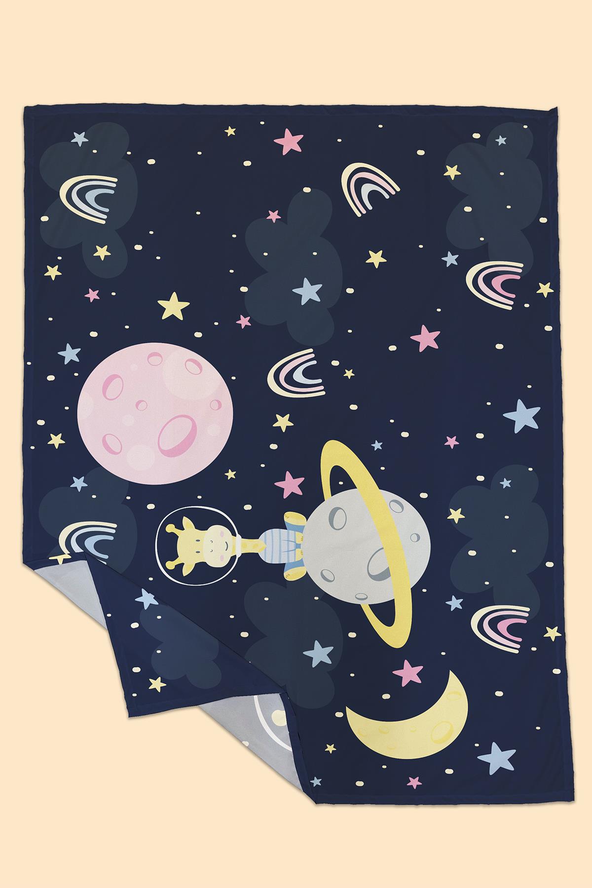 Arancione Co. Space Gireffe Su Geçirmez, Yer/Mama Sandalyesi Altı, Aktivite, Yemek ve Oyun Örtüsü