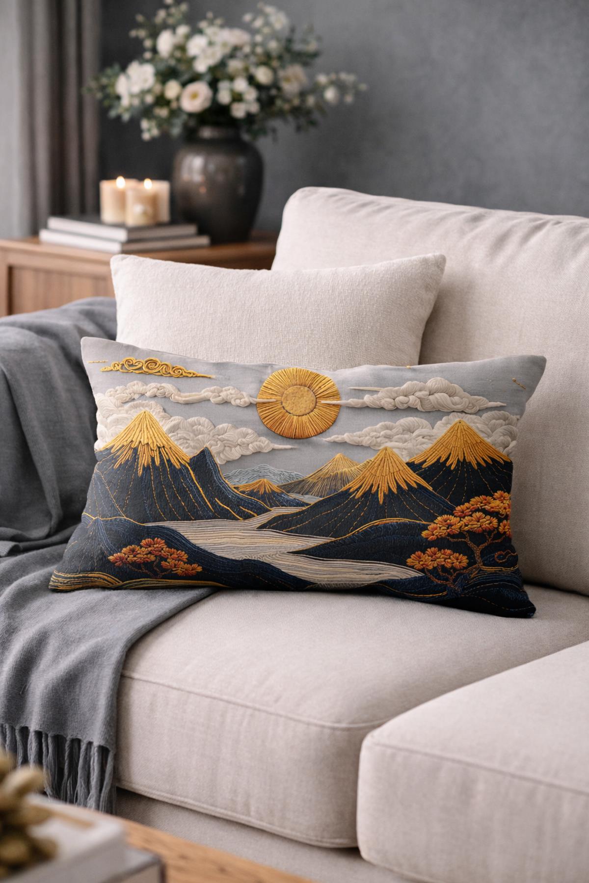 Arancione Co. Çift Tarafı Baskılı Dikdörtgen Kırlent Kılıfı 6AOD13