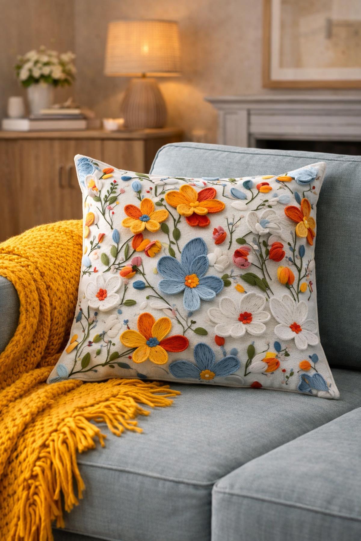 Arancione Co. Çift Tarafı Baskılı Kırlent Kılıfı 6AOD7