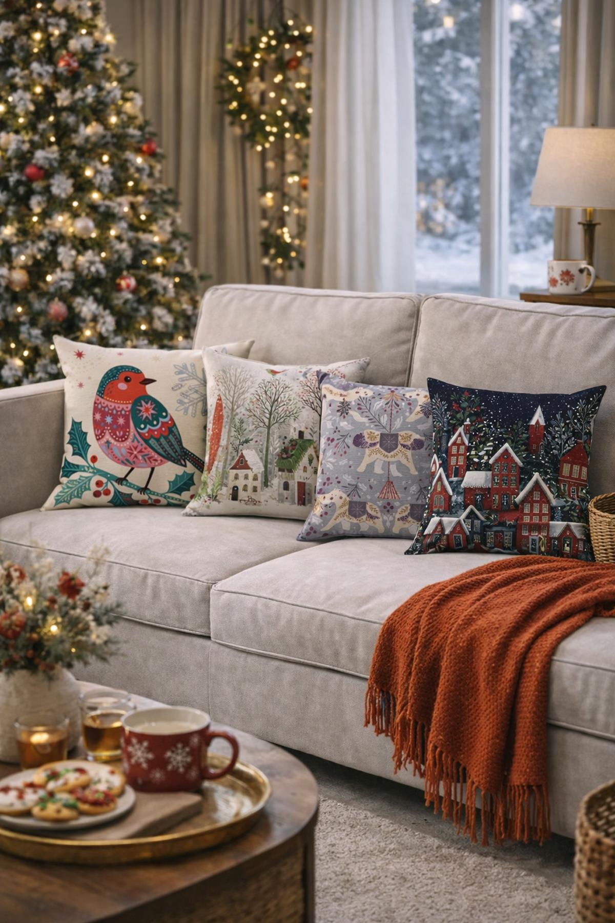 Arancione Co. Çift Tarafı Baskılı 4’lü Kırlent Kılıfı 6AOD13