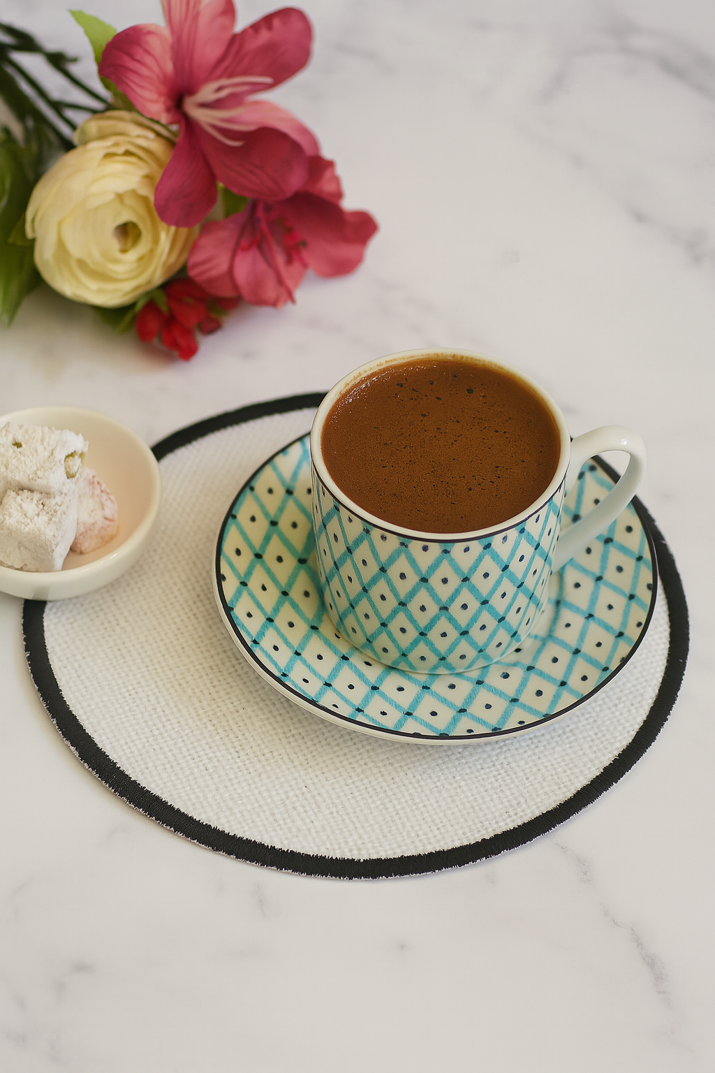 Arancione Co. Siyah Detaylı Yuvarlak 6'lı Kokteyl Peçete