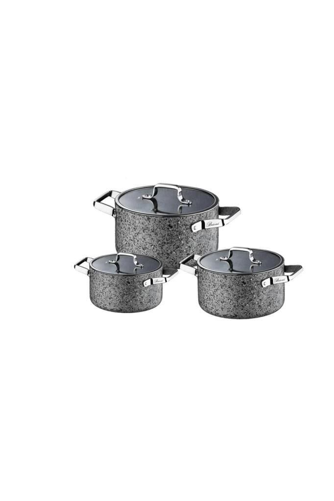Brioni Stone-Age Midi Tencere Seti 16-18-20 Cm - SH-110102