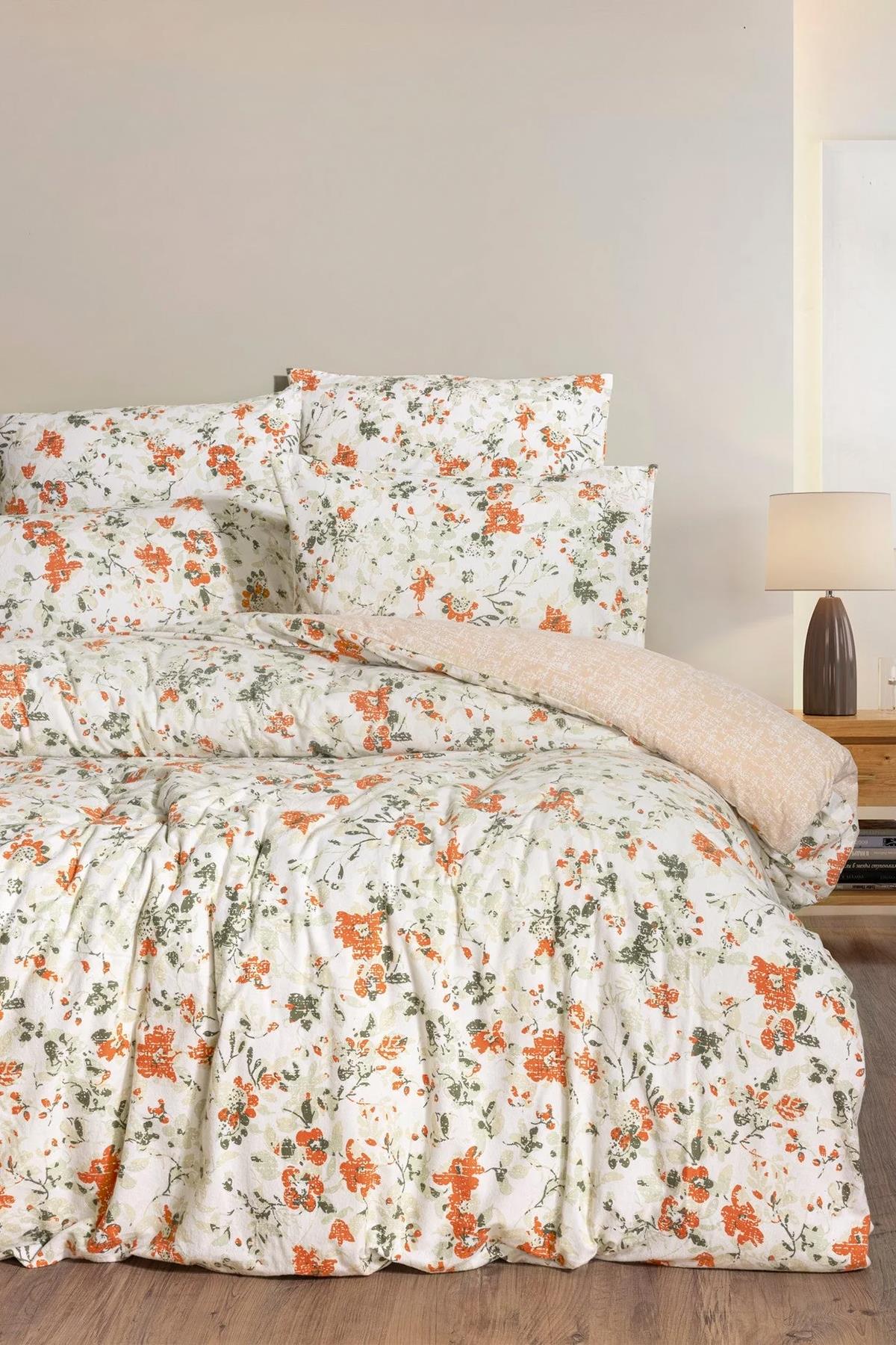 Cotton Box Flanel Nevresim Takımı Vintage Tek Kişilik Ekru