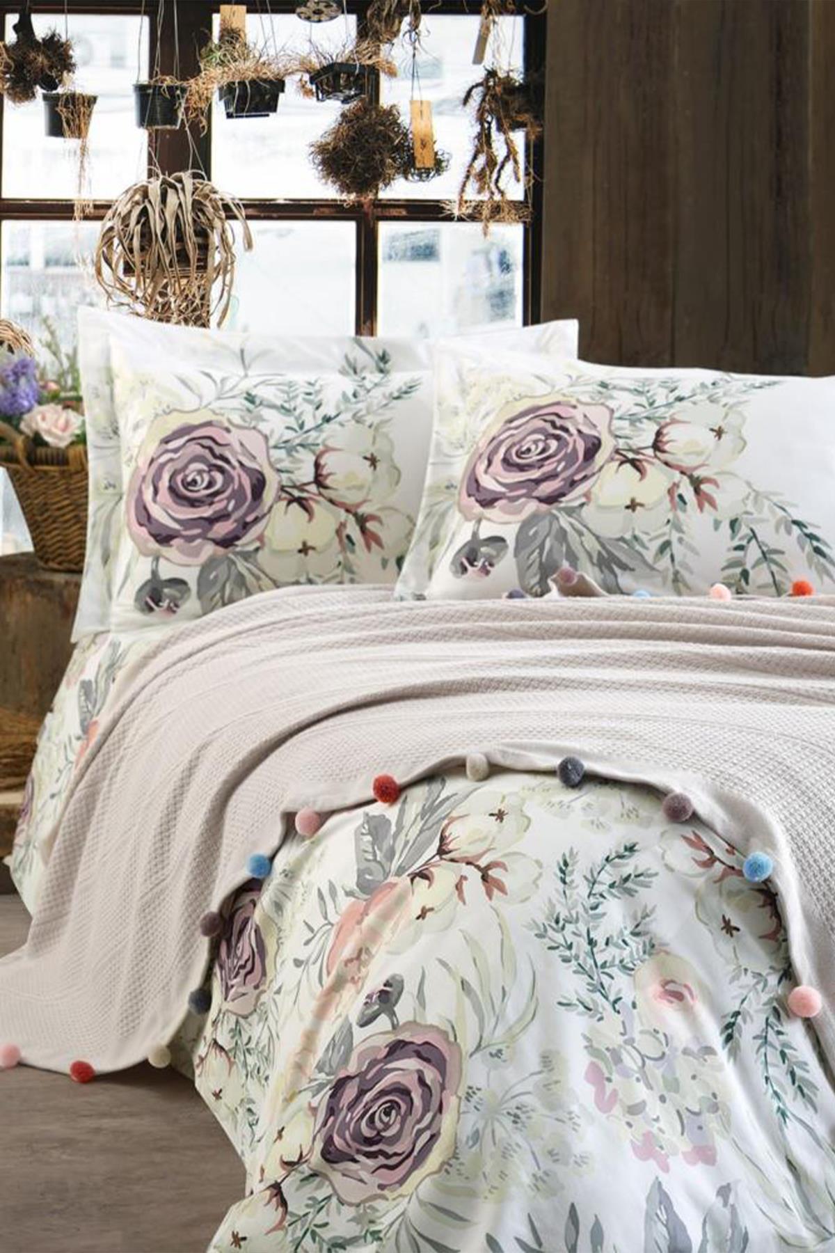 Dantela Vita Violet Ponponlu Pike Takımı Bej