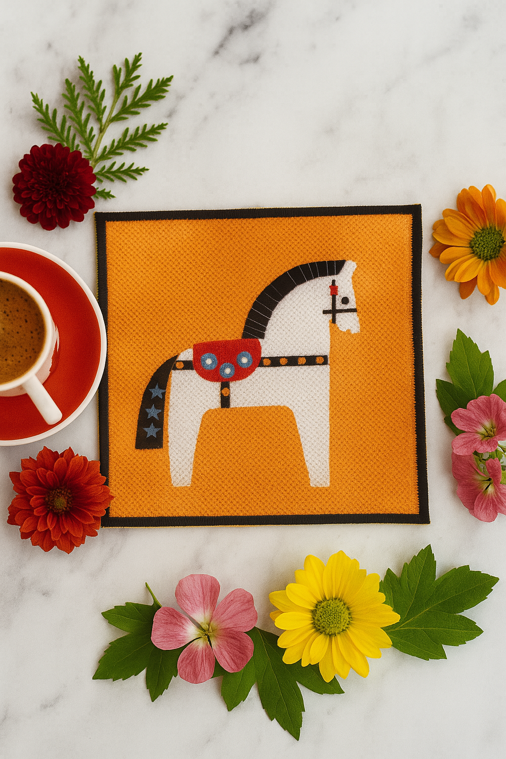 Evdek 2’li Dijital Baskılı Nakış Detaylı Kokteyl Peçete Ds1