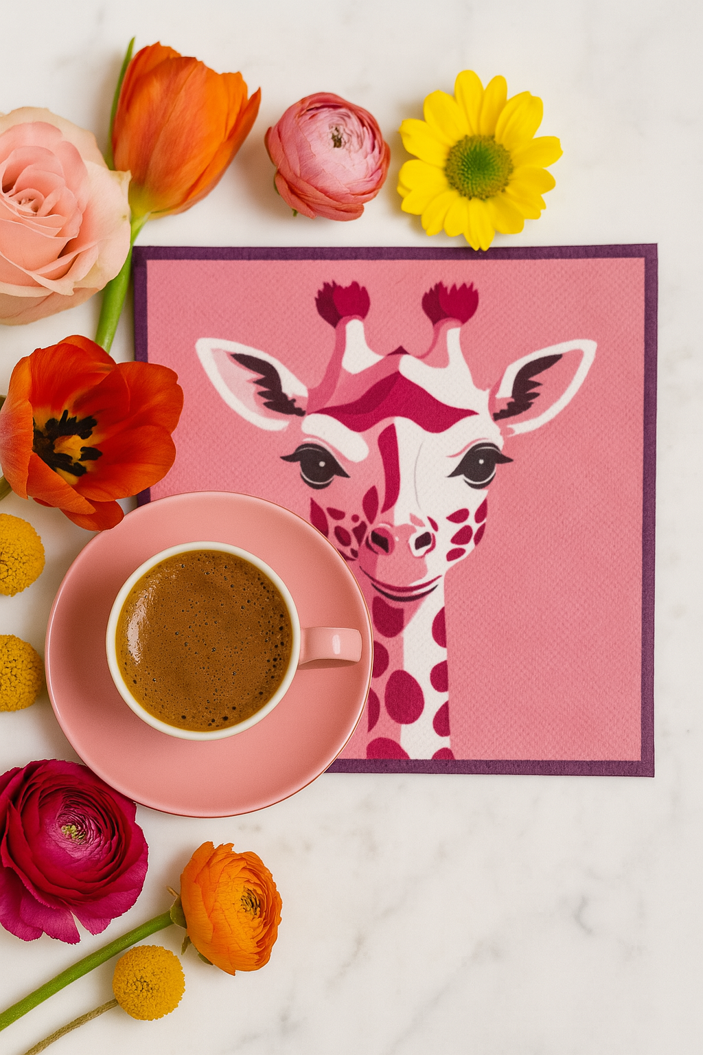 Evdek 2’li Dijital Baskılı Nakış Detaylı Kokteyl Peçete Ds10