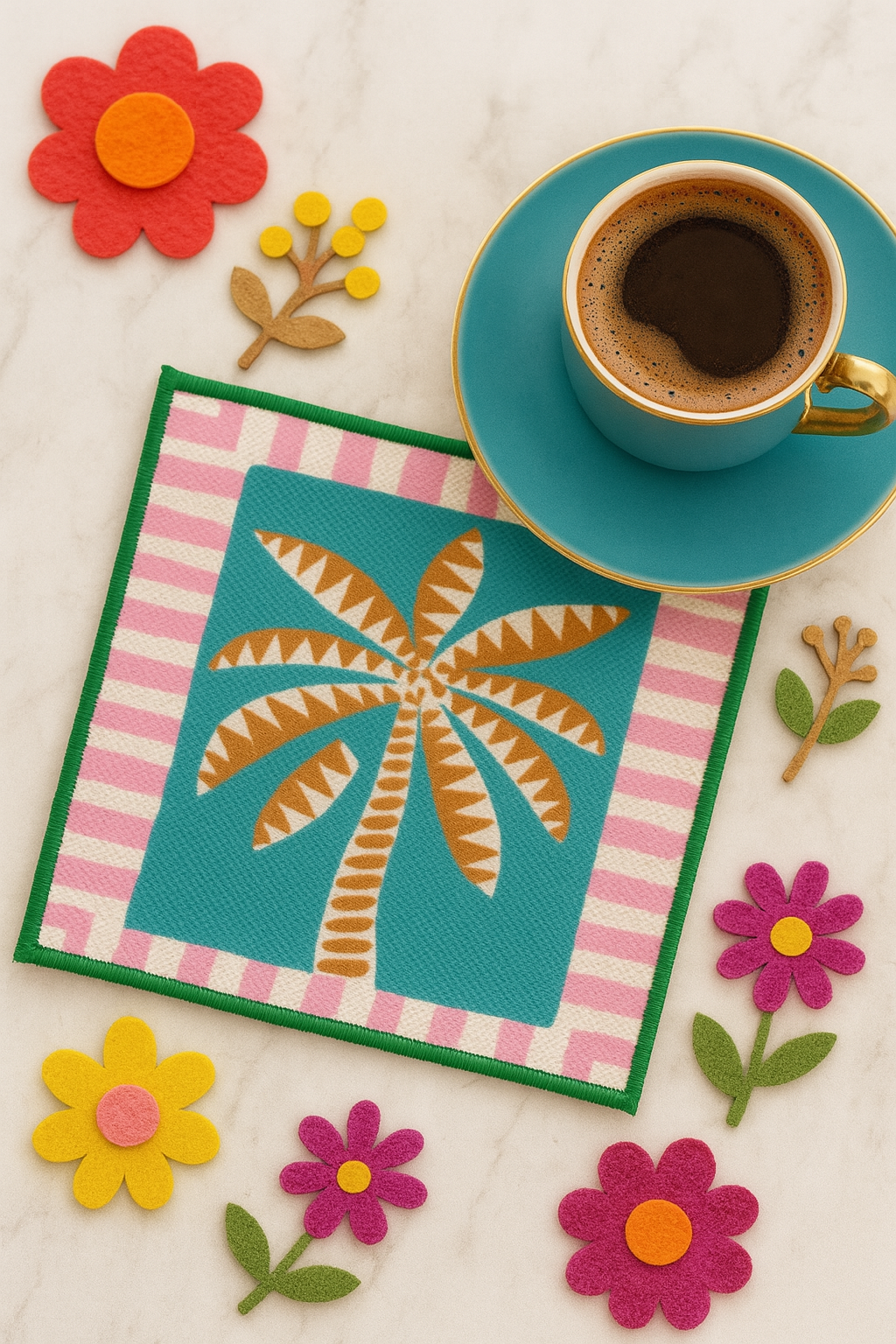 Evdek 2’li Dijital Baskılı Nakış Detaylı Kokteyl Peçete Ds6