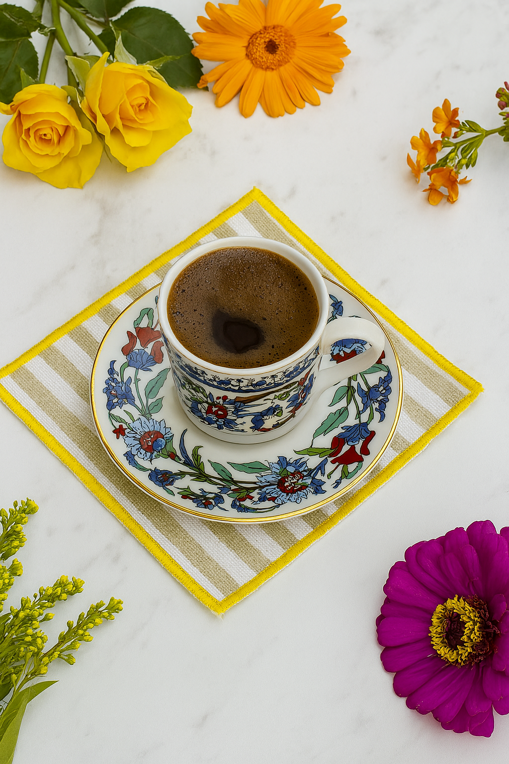 Evdek 2’li Dijital Baskılı Nakış Detaylı Kokteyl Peçete Ds11