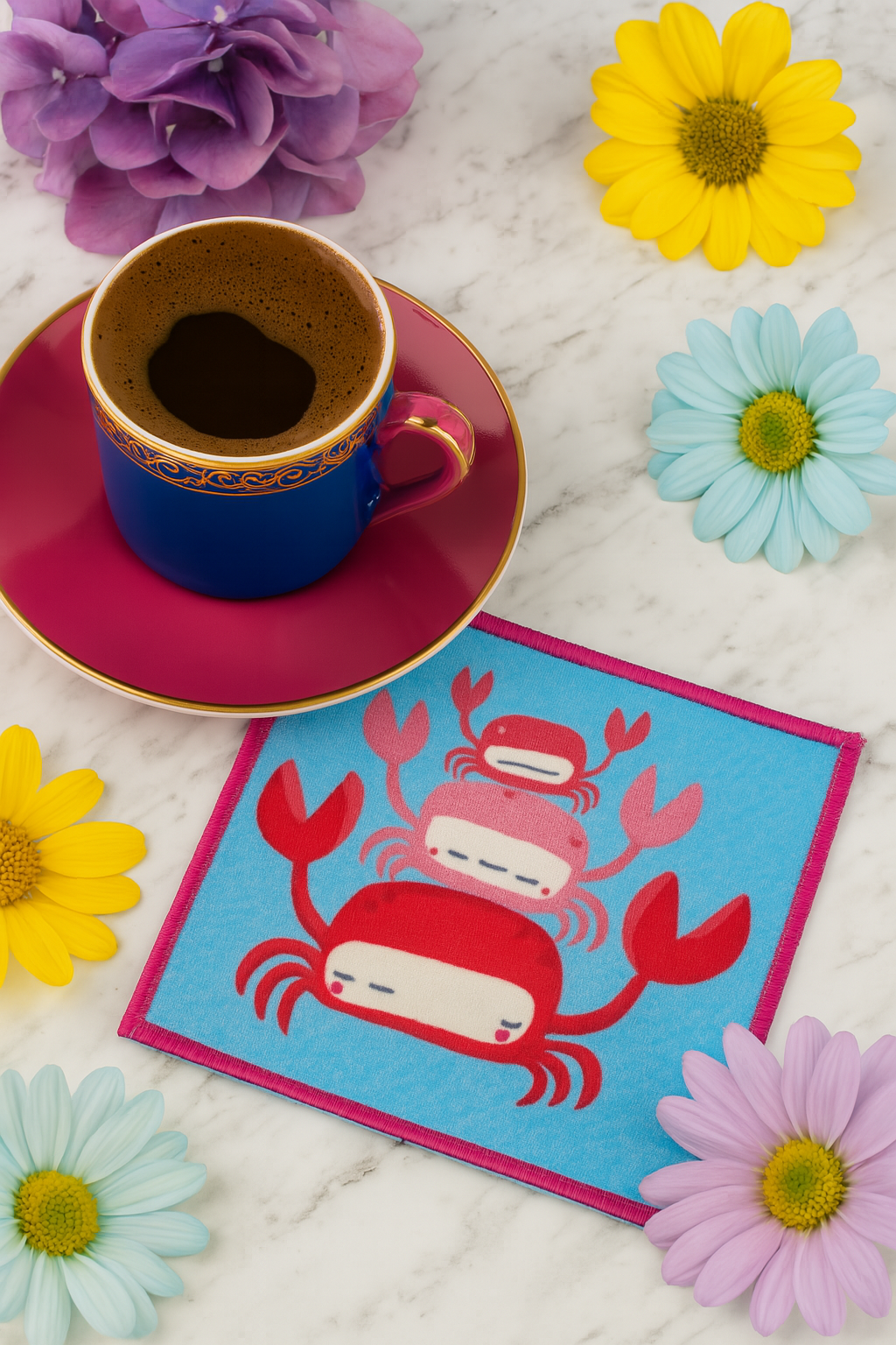 Evdek 2’li Dijital Baskılı Nakış Detaylı Kokteyl Peçete Ds5