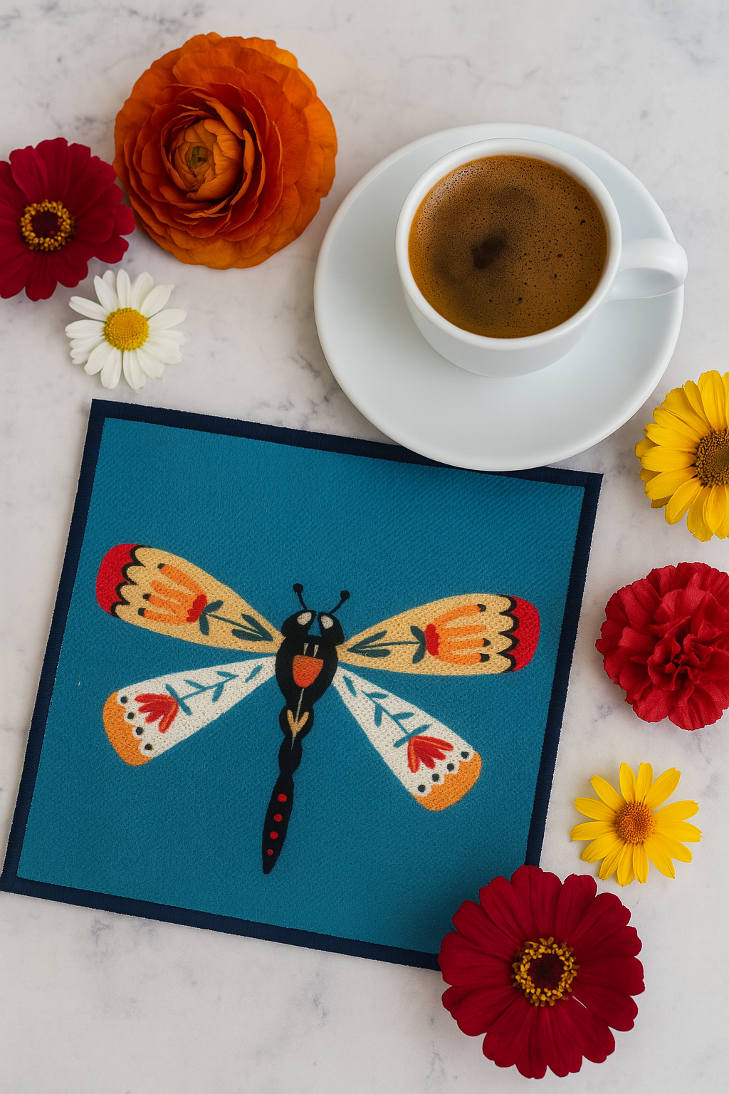 Evdek 2’li Dijital Baskılı Nakış Detaylı Kokteyl Peçete Ds8