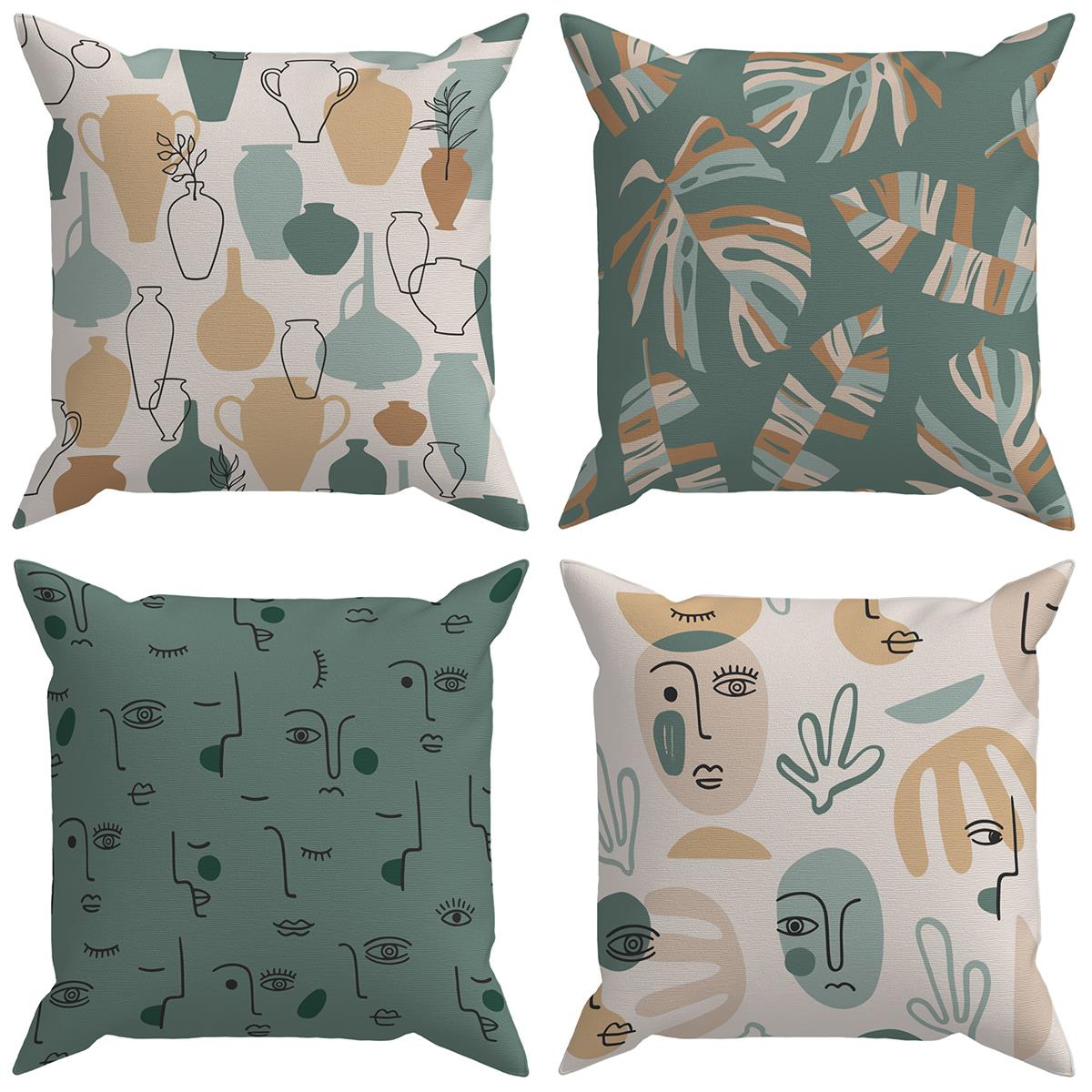 Evdek Abstract 4’lü Kırlent Kılıfı Ds10 45x45 Cm