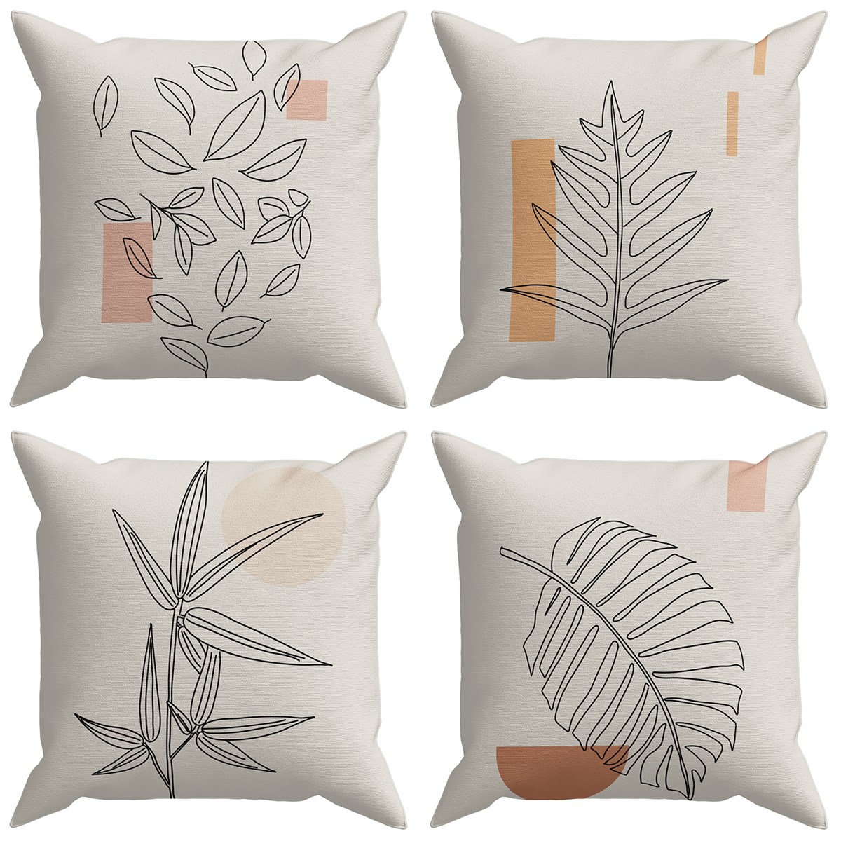 Evdek Abstract 4’lü Kırlent Kılıfı Ds23 45x45 Cm