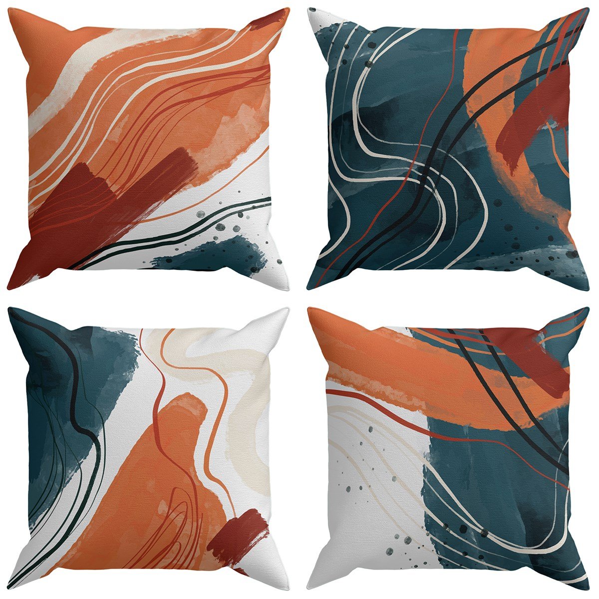 Evdek Abstract 4’lü Kırlent Kılıfı Ds4 45x45 Cm