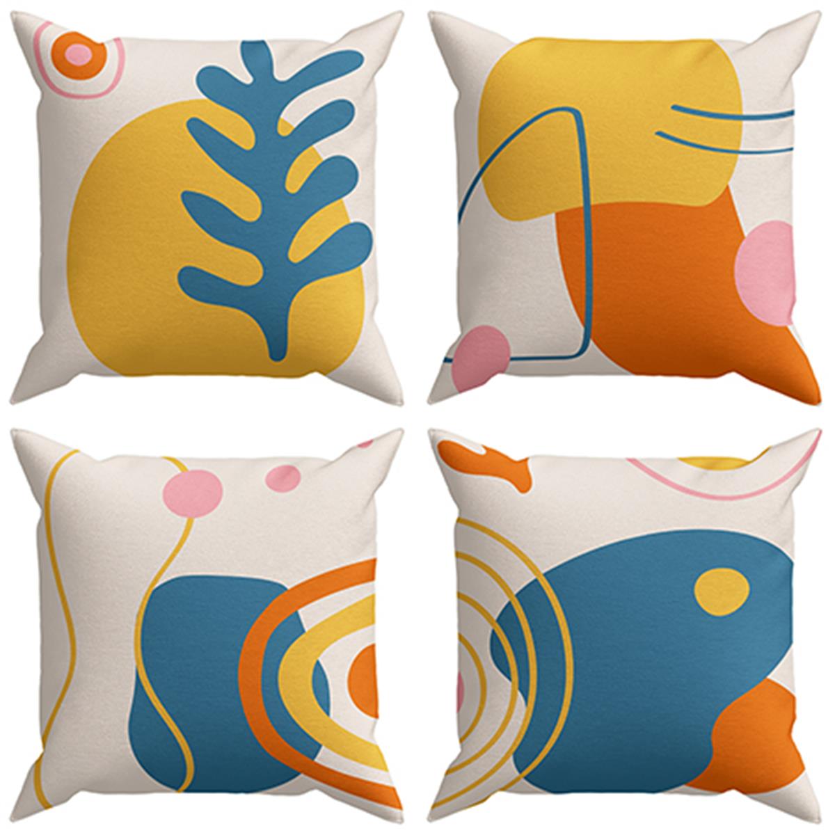 Evdek Abstract 4’lü Kırlent Kılıfı Ds64 45x45 Cm