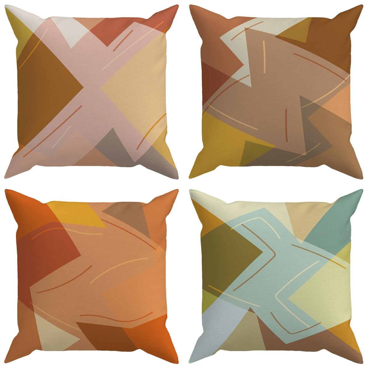 Evdek Abstract 4'lü Kırlent Kılıf Ds88