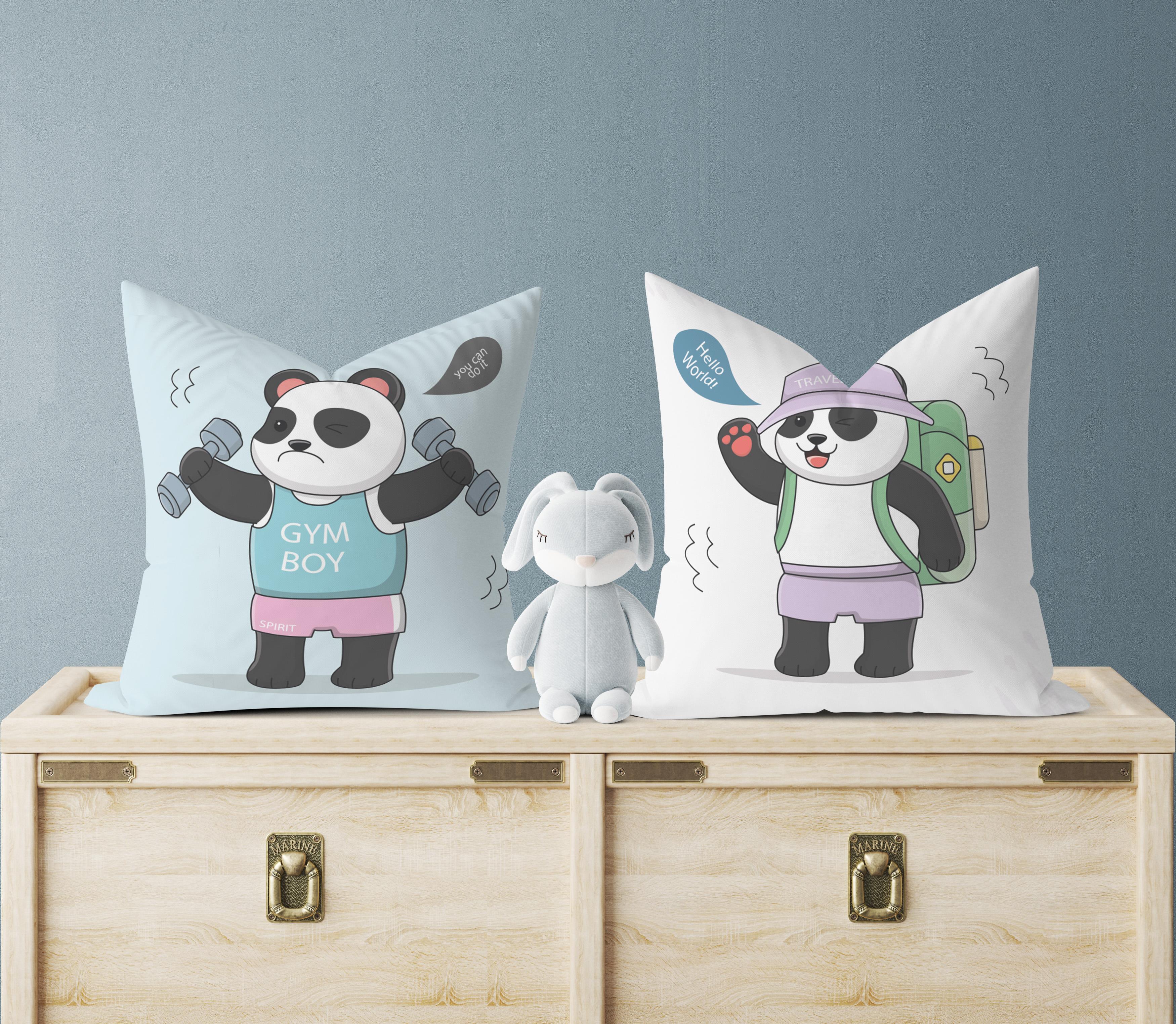 Evdek Bebek Çocuk Odası Yastıklı Kırlent Kılıf 2'li Ds20 30x30 Cm
