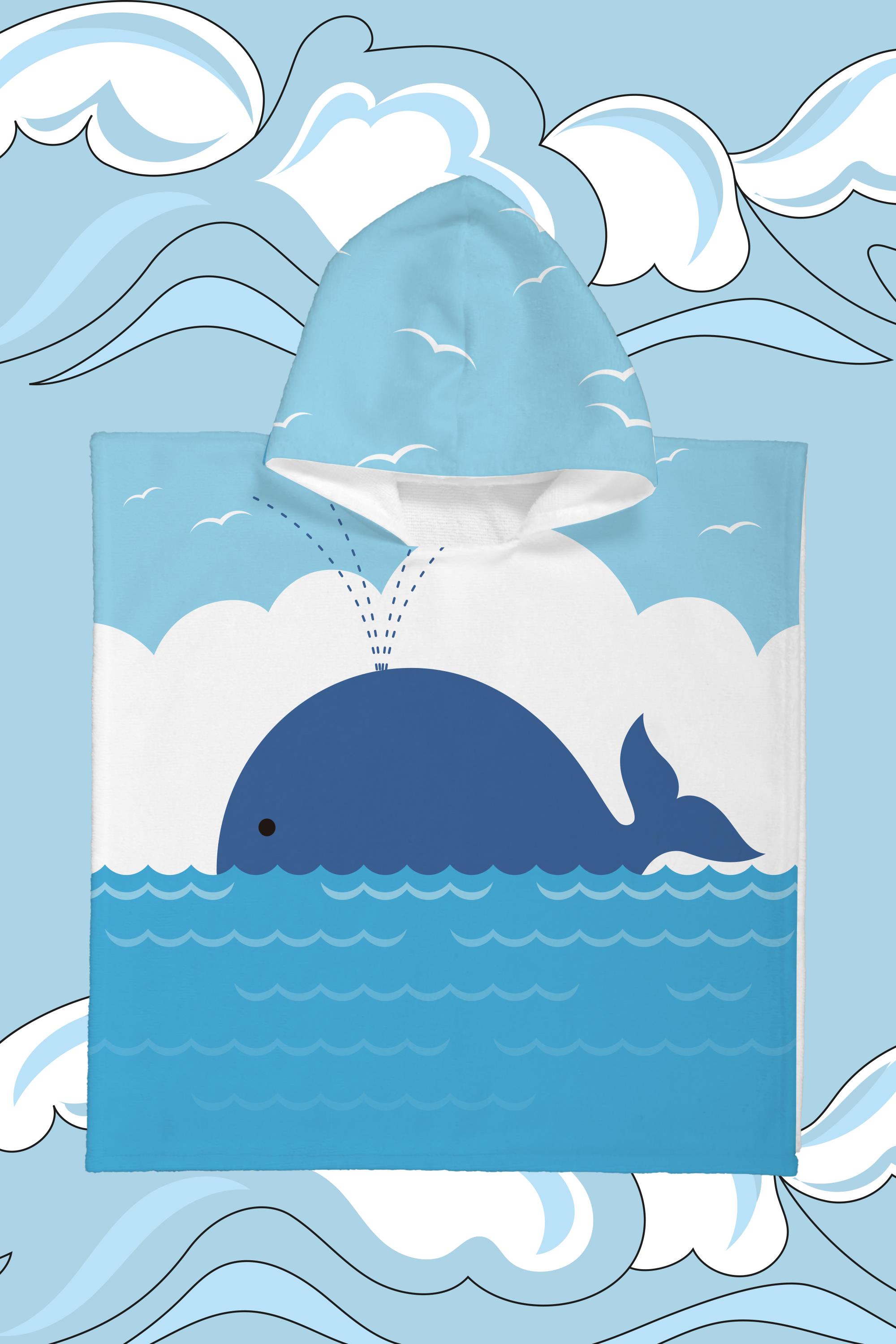 Evdek Blue Whale Çocuk Panço Plaj Havlusu