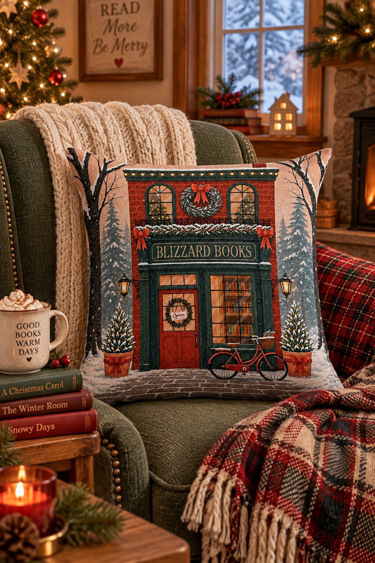 Evdek Christmas Çift Tarafı Baskılı Kırlent Kılıfı 6ECHD11 - 7065486