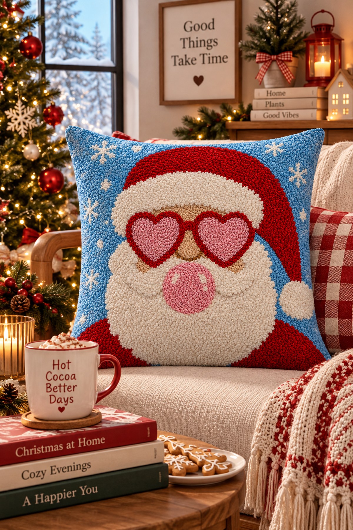 Evdek Christmas Çift Tarafı Baskılı Kırlent Kılıfı 6ECHD2 - 7065394