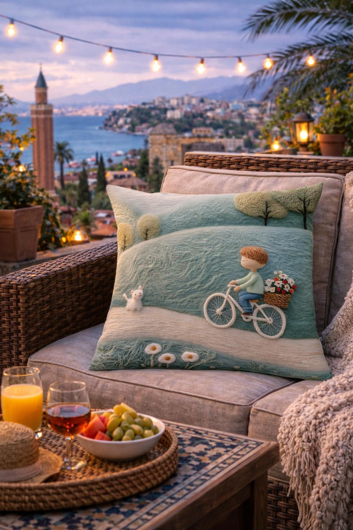 Evdek Çift Tarafı Baskılı Kırlent Kılıfı 6EOD48