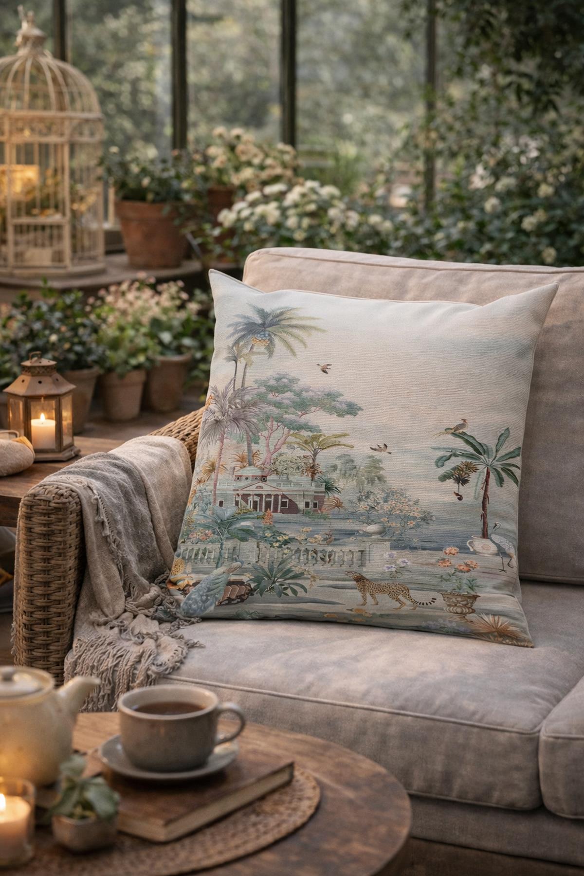 Evdek Çift Tarafı Baskılı Kırlent Kılıfı 6EOD14