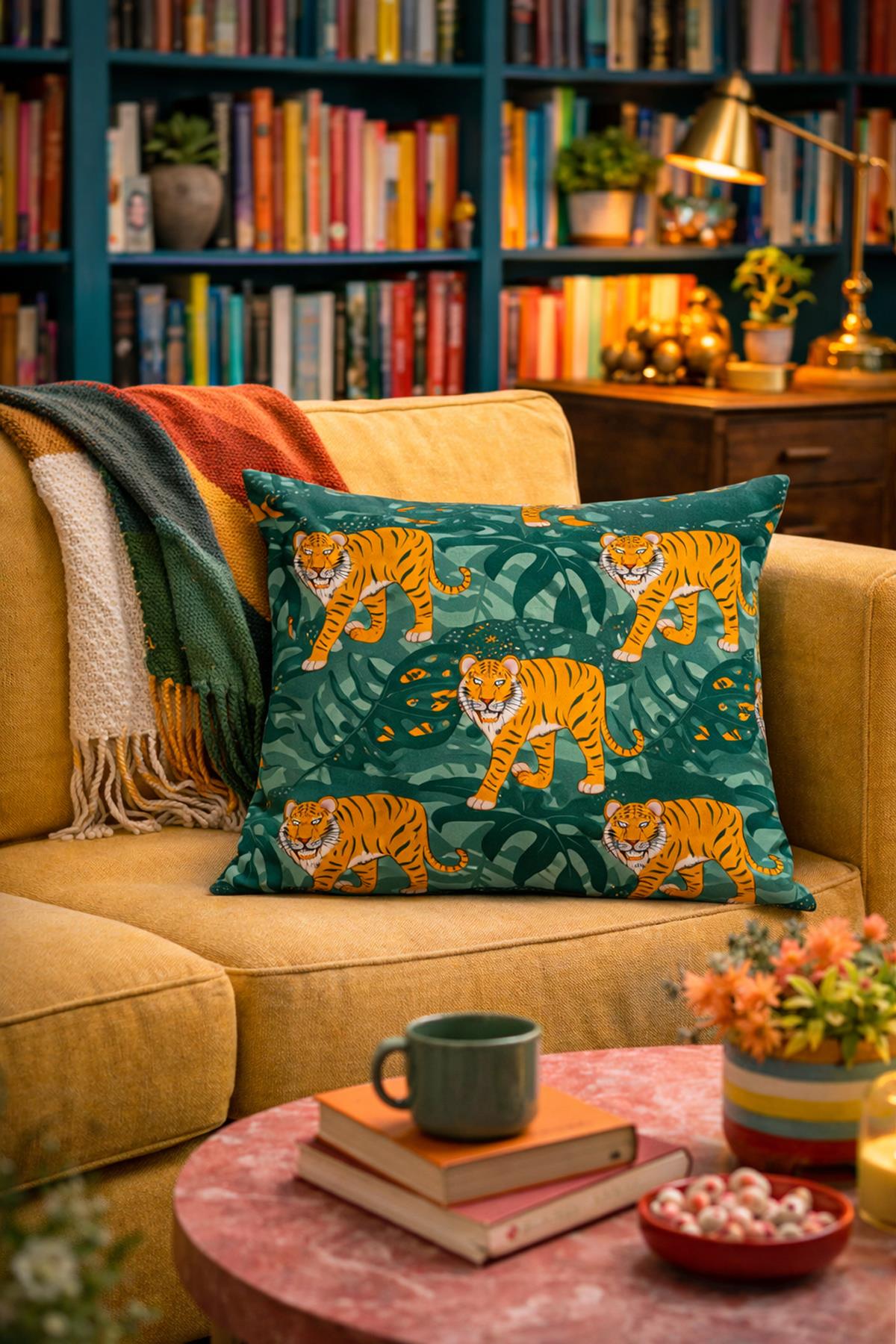 Evdek Çift Tarafı Baskılı Kırlent Kılıfı 6EBD48