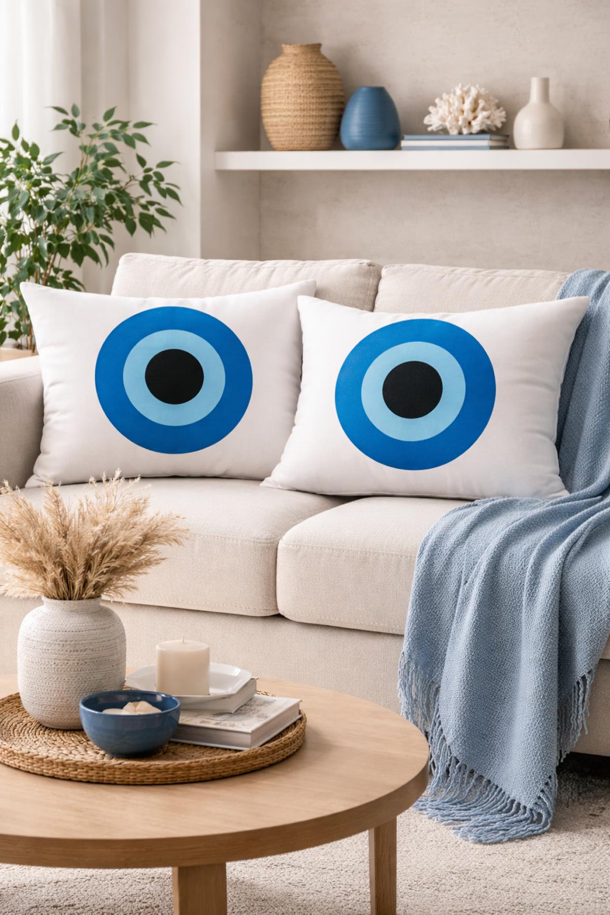 Evdek Çift Taraflı Dikdörtgen Kırlent Kılıf 2'li Ds28