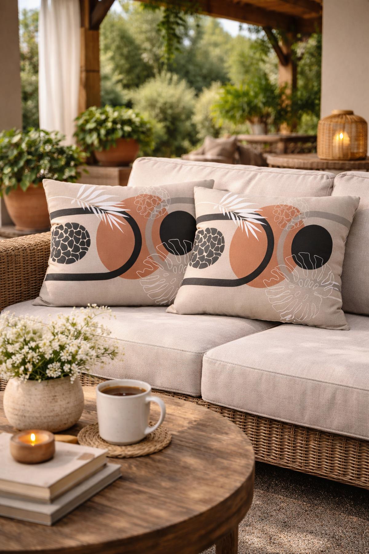 Evdek Çift Taraflı Dikdörtgen Kırlent Kılıf 2'li Ds49