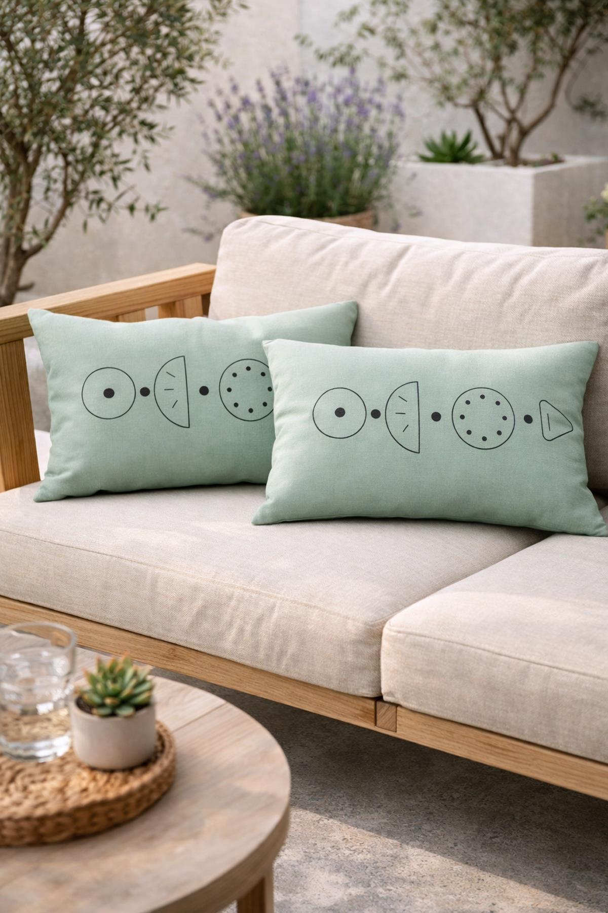 Evdek Çift Taraflı Dikdörtgen Kırlent Kılıf 2'li Ds6