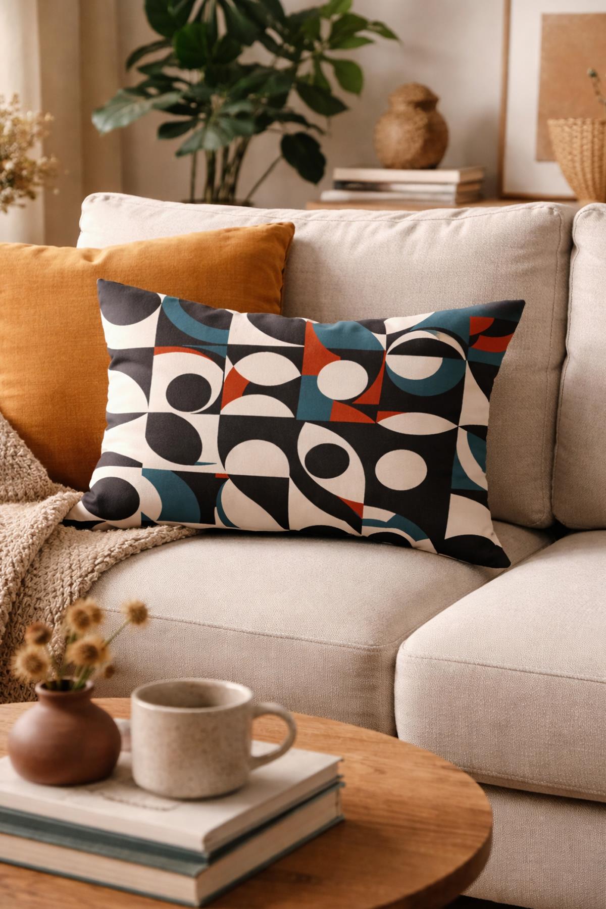 Evdek Çift Taraflı Dikdörtgen Kırlent Kılıfı TK7