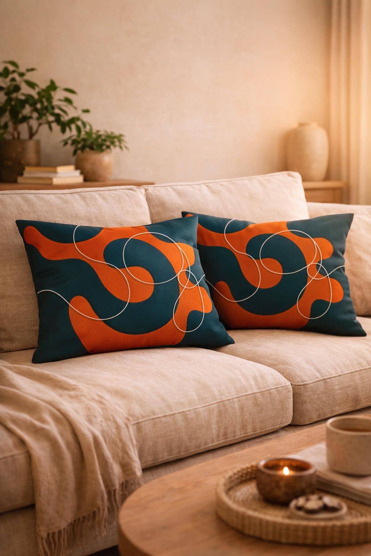 Evdek Çift Taraflı Dikdörtgen Kırlent Kılıf 2'li Ds24