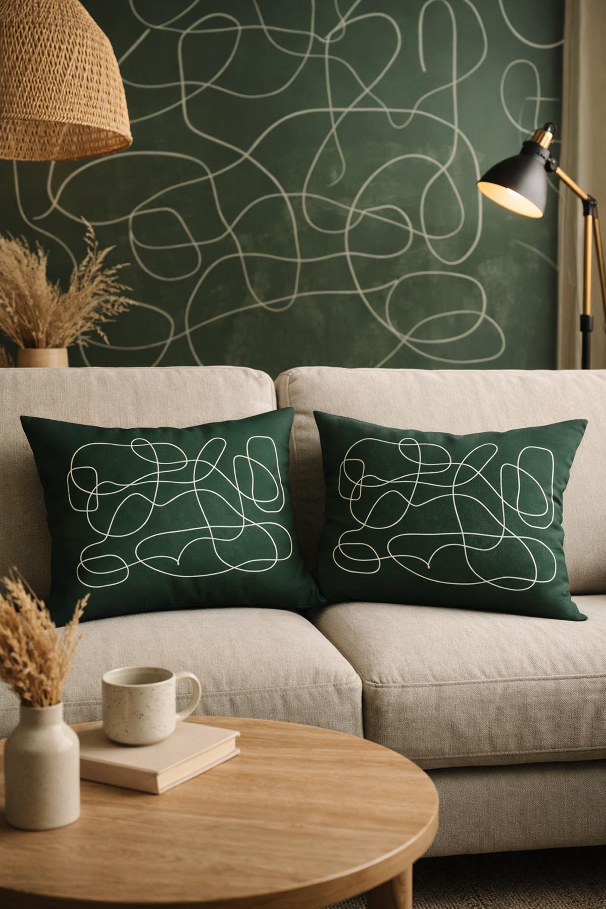 Evdek Çift Taraflı Dikdörtgen Kırlent Kılıf 2'li Ds37