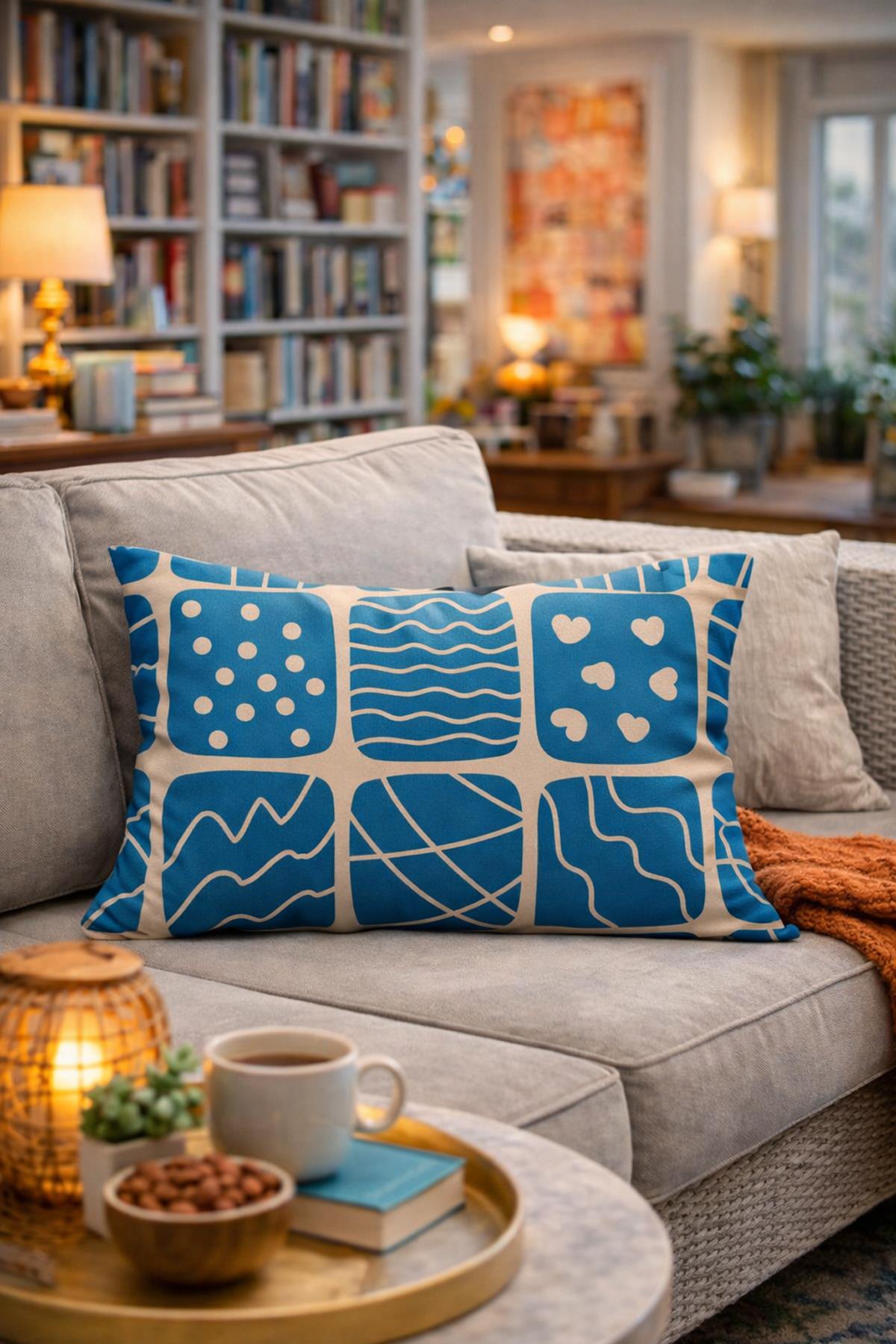 Evdek Çift Taraflı Dikdörtgen Kırlent Kılıfı TK19