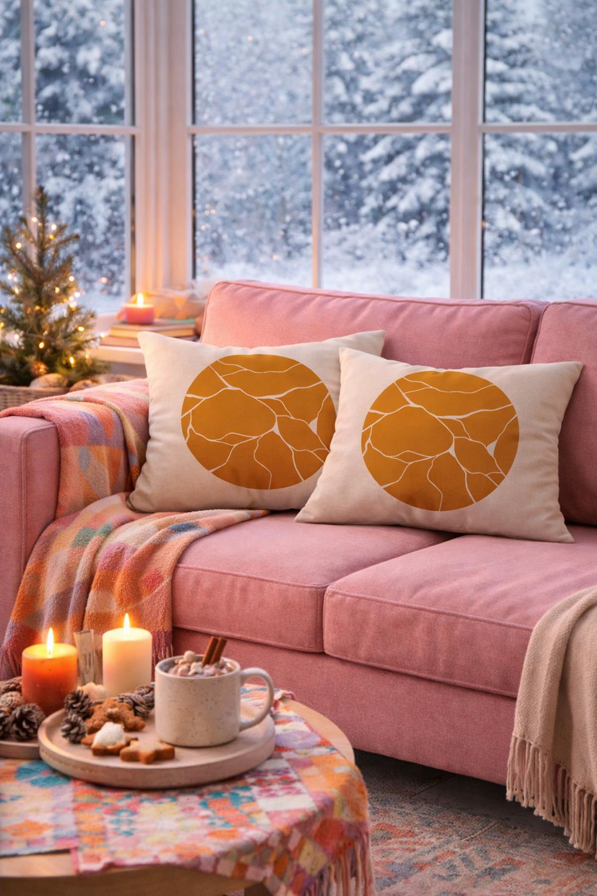 Evdek Çift Taraflı Dikdörtgen Kırlent Kılıf 2'li Ds76