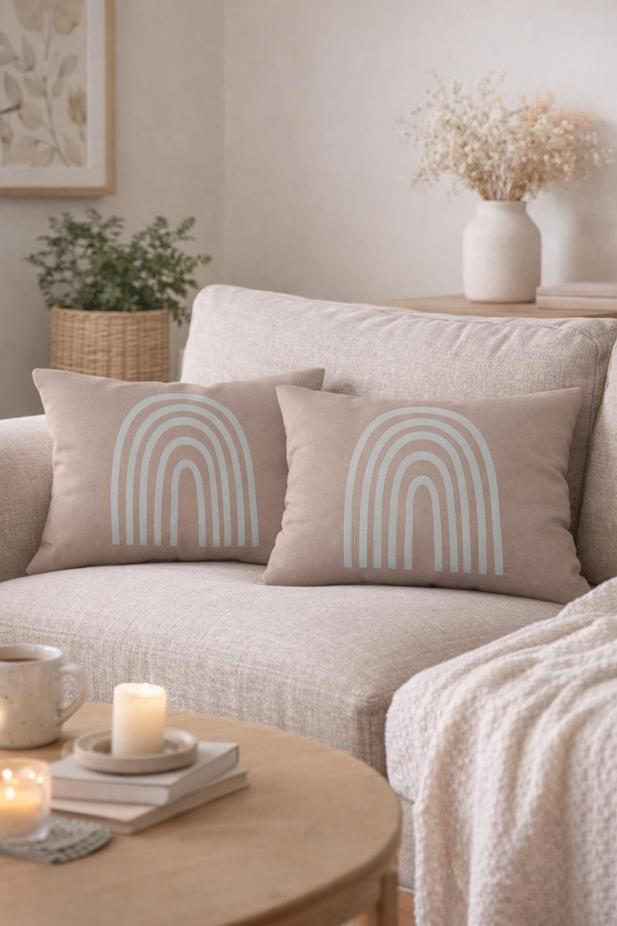 Evdek Çift Taraflı Dikdörtgen Kırlent Kılıf 2'li Ds60