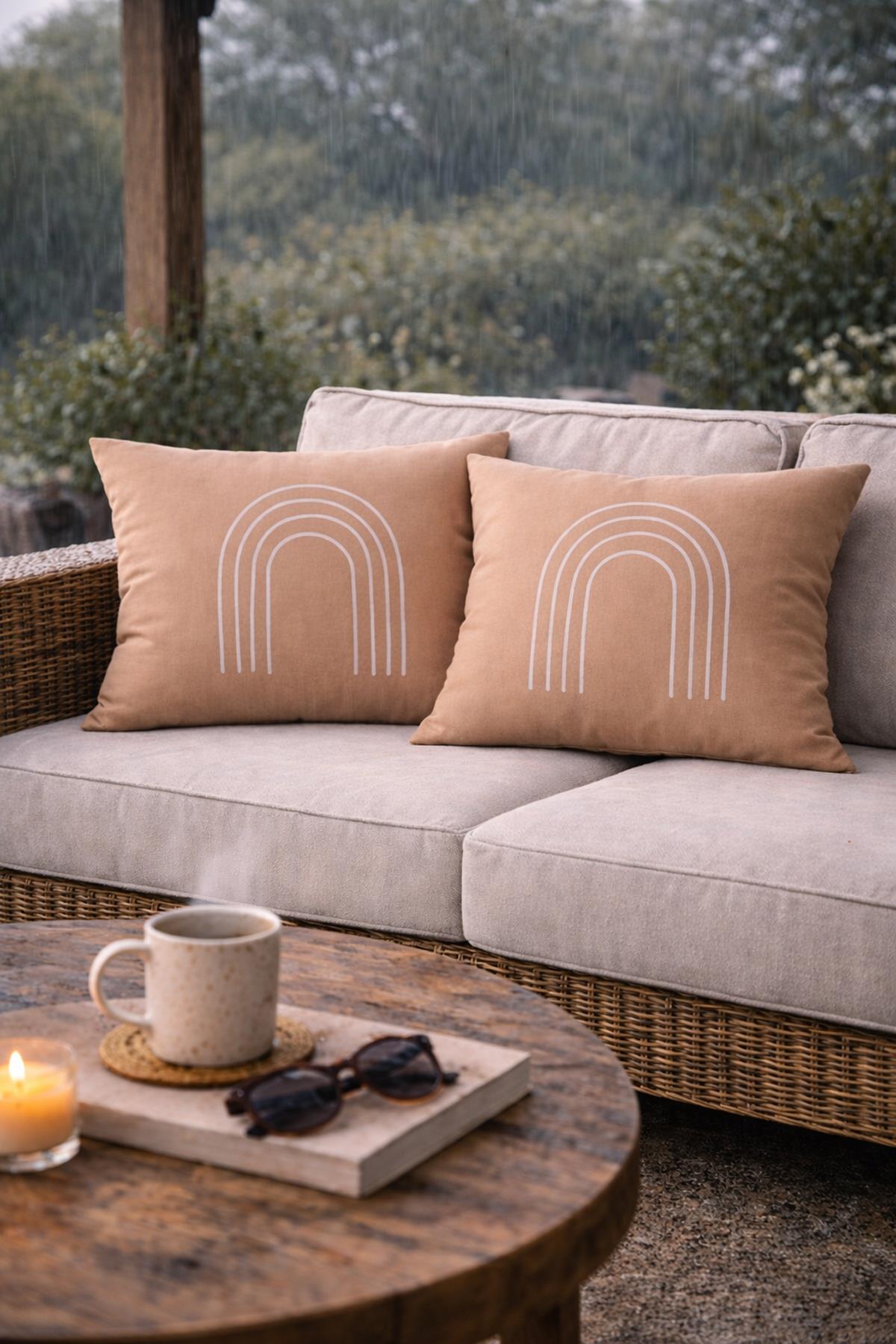 Evdek Çift Taraflı Dikdörtgen Kırlent Kılıf 2'li Ds53