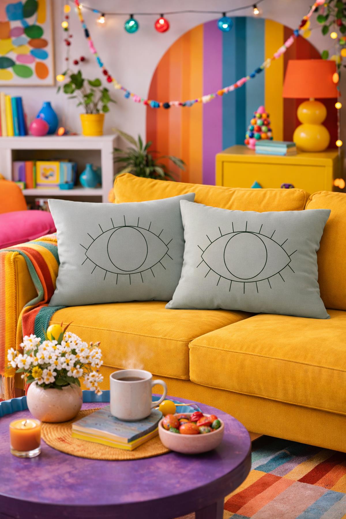 Evdek Çift Taraflı Dikdörtgen Kırlent Kılıf 2'li Ds55