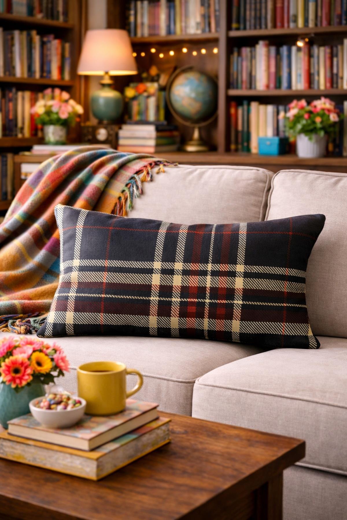 Evdek Çift Taraflı Dikdörtgen Kırlent Kılıfı 6EMD9 - 7061259