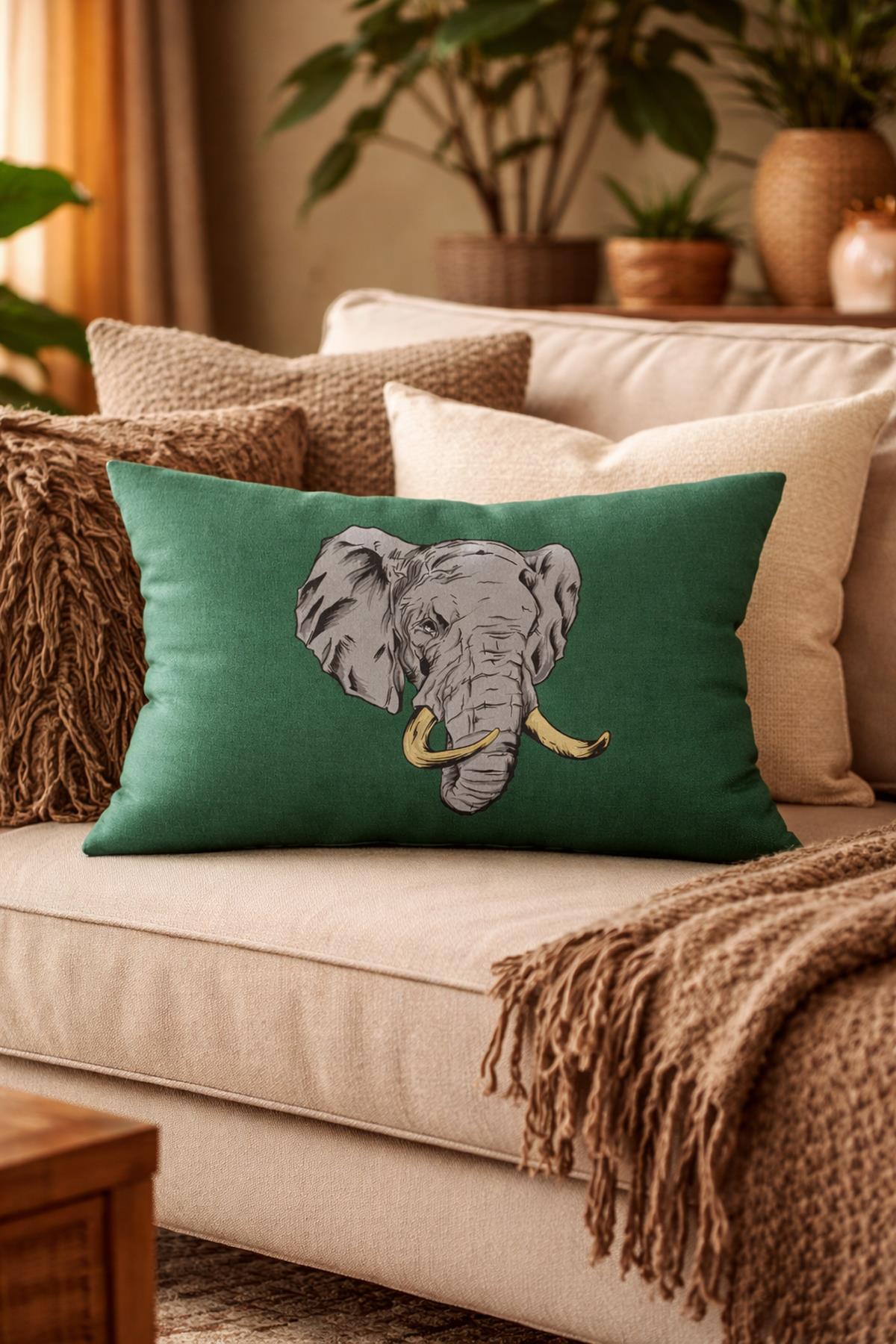 Evdek Çift Taraflı Dikdörtgen Kırlent Kılıfı TK9