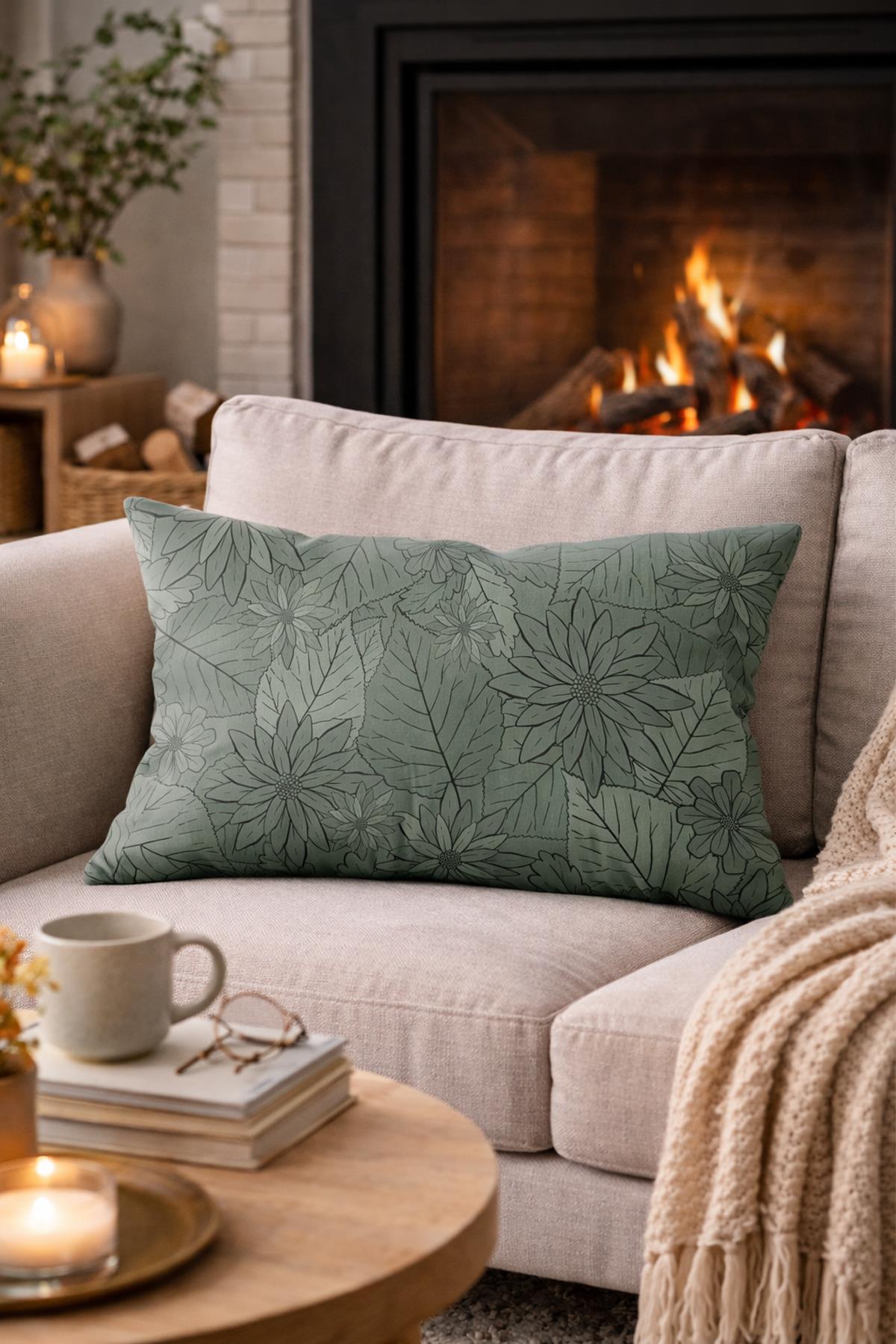 Evdek Çift Taraflı Dikdörtgen Kırlent Kılıfı TK27